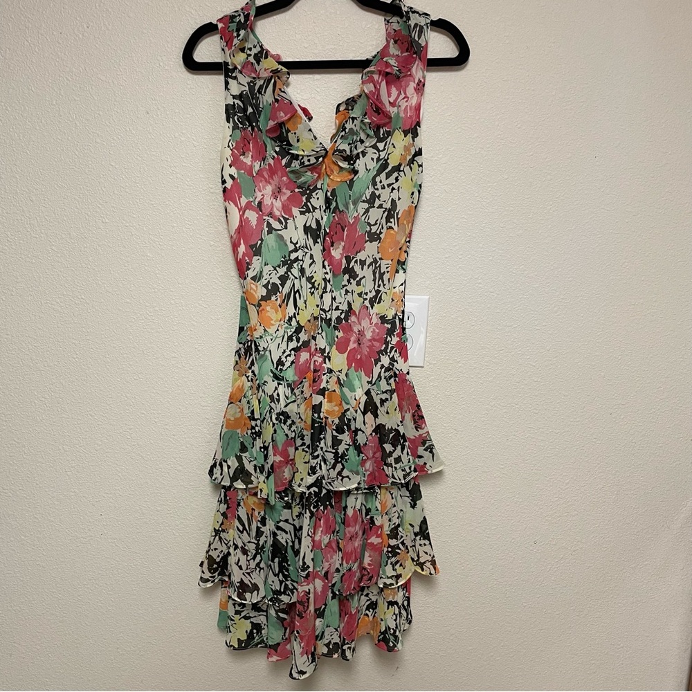 Lauren Floral Sleeveless Ruffle Dress
